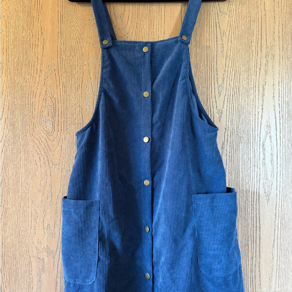 Brand New Blue Corduroy Overall Dress